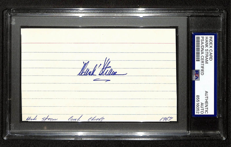 Hank Stram HOF Signed/Autographed 3x5 Index Card KC Chiefs PSA/DNA 196961