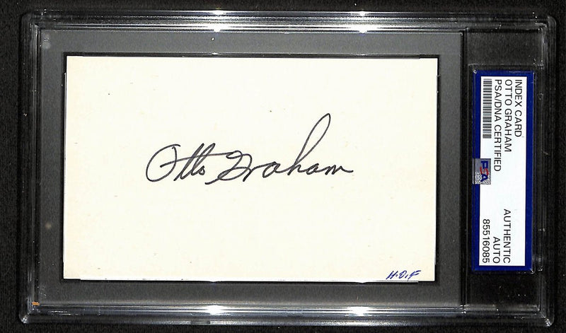 Otto Graham HOF Signed/Autographed 3x5 Index Card Browns PSA/DNA 196965