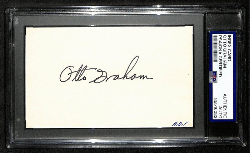 Otto Graham HOF Signed/Autographed 3x5 Index Card Browns PSA/DNA 196966