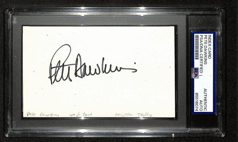 Pete Dawkins Signed/Autographed 3x5 Index Card Army 1958 Heisman PSA/DNA 196977