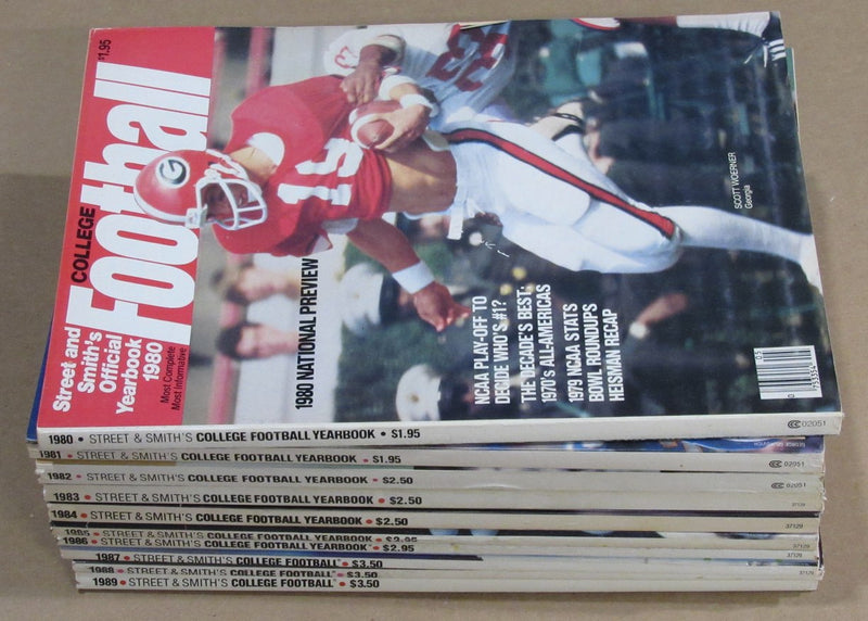 1980-1989 Street & Smith College Football Yearbook Lot of 10