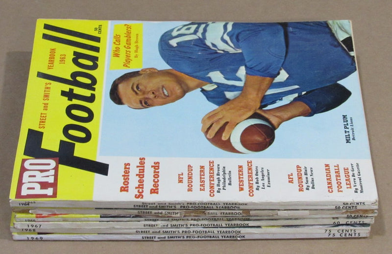 1963-1969  Street & Smith Pro Football Yearbook Lot of 7