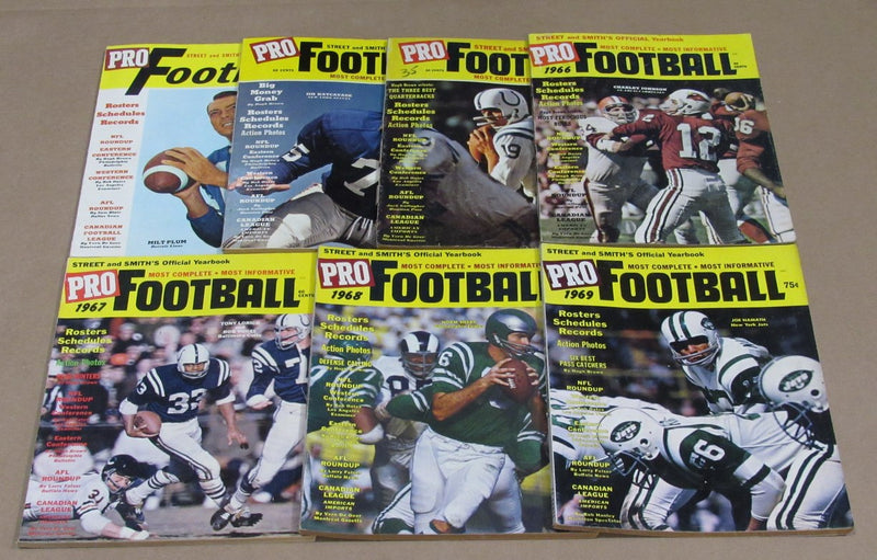 1963-1969  Street & Smith Pro Football Yearbook Lot of 7