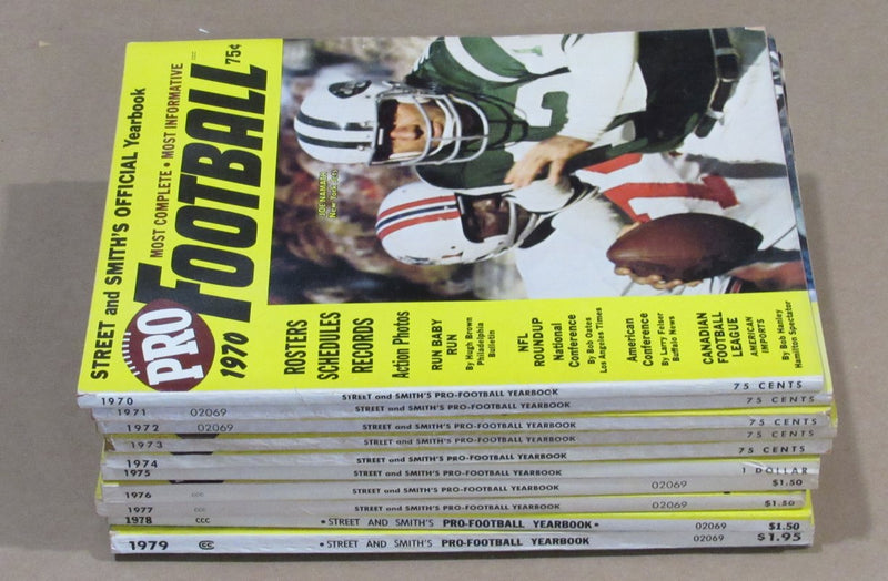 1970-1979  Street & Smith Pro Football Yearbook Lot of 10