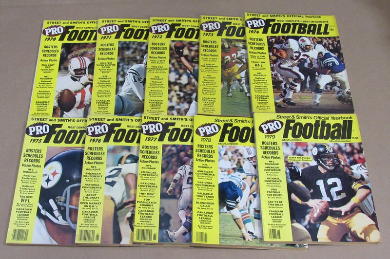 1970-1979  Street & Smith Pro Football Yearbook Lot of 10