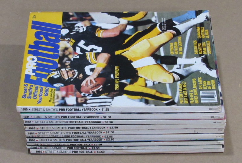 1980-1989  Street & Smith Pro Football Yearbook Lot of 10
