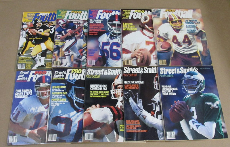1980-1989  Street & Smith Pro Football Yearbook Lot of 10