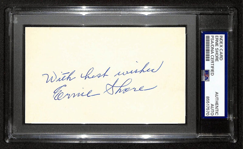 Ernie Shore Signed/Inscribed 3x5 Index Card New York Yankees PSA/DNA 196982