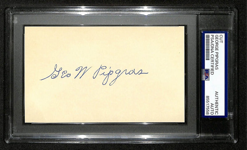 George Pipgras Signed/Auto Cut on 3x5 Index Card New York Yankees PSA/DNA 196986