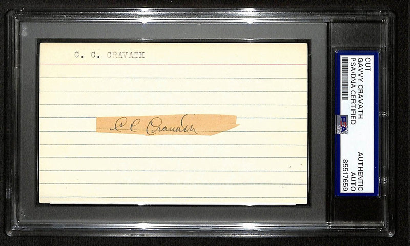 Gavvy Cravath Signed Cut on 3x5 Index Card Philadelphia Phillies PSA/DNA 196989