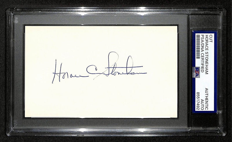 Horace Stoneham Signed Cut on 3x5 Index Card New York Giants PSA/DNA 196991