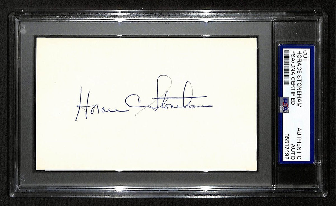 Horace Stoneham Signed Cut on 3x5 Index Card New York Giants PSA/DNA 196991