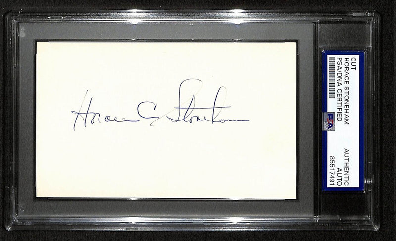 Horace Stoneham Signed Cut on 3x5 Index Card New York Giants PSA/DNA 196992
