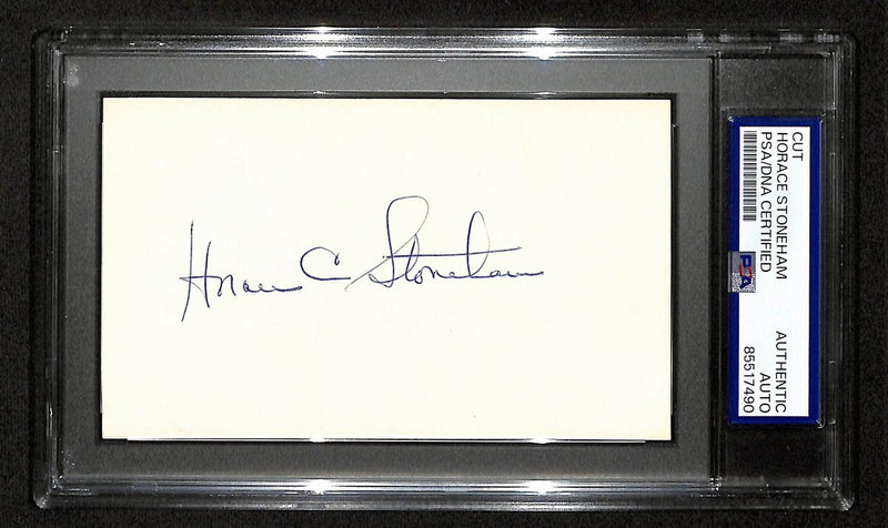 Horace Stoneham Signed Cut on 3x5 Index Card New York Giants PSA/DNA 196993
