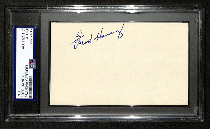 Fred Haney Signed Cut on 3x5 Index Card Milwaukee Braves PSA/DNA 196994