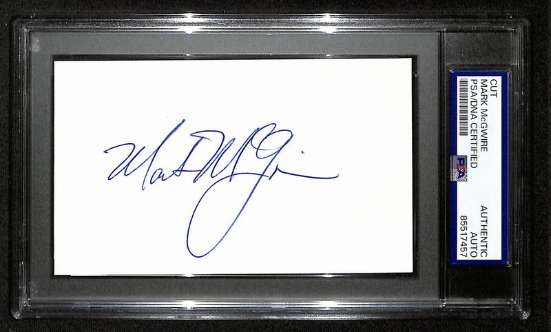 Mark McGwire Signed/Autographed Cut on 3x5 Index Card Oakland A's PSA/DNA 197000