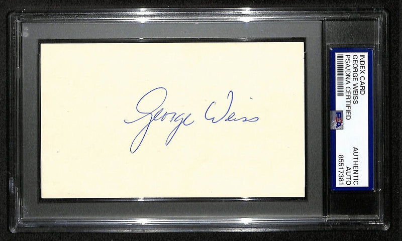 George Weiss Signed/Autographed 3x5 Index Card New York Yankees PSA/DNA 197013