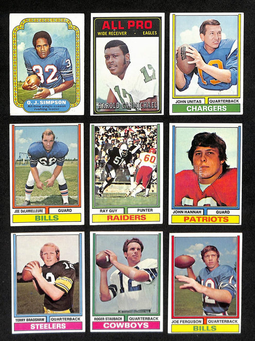 1974 Topps Football Card Complete Set (1-528) Bradshaw Hannah RC Staubach 197448