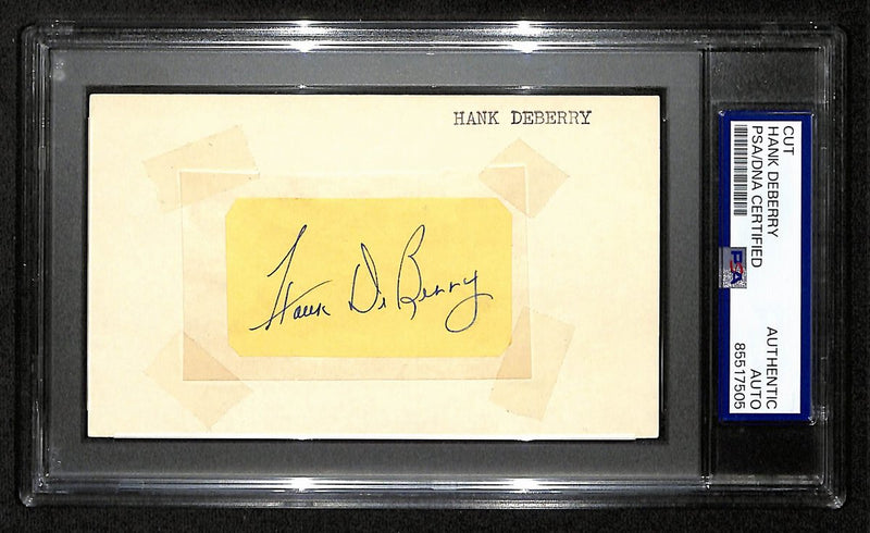 Hank DeBerry Signed/Autographed Cut on 3x5 Card Brooklyn Dodgers PSA/DNA 197787