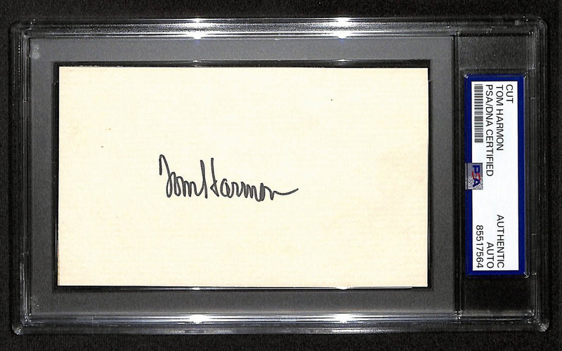 Tom Harmon Signed/Auto Cut on 3x5 Card Michigan 1940 Heisman PSA/DNA 197811