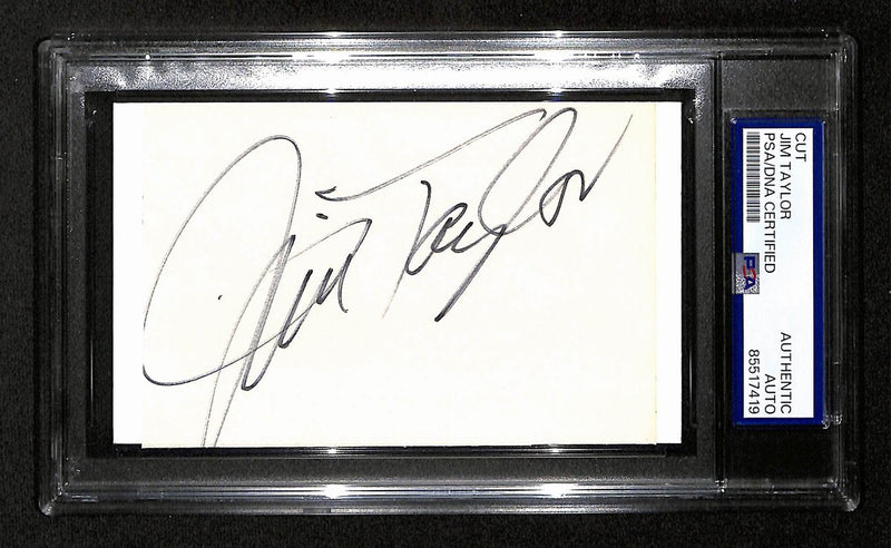 Jim Taylor HOF Signed/Auto Cut on 3x5 Card Green Bay Packers PSA/DNA 197814