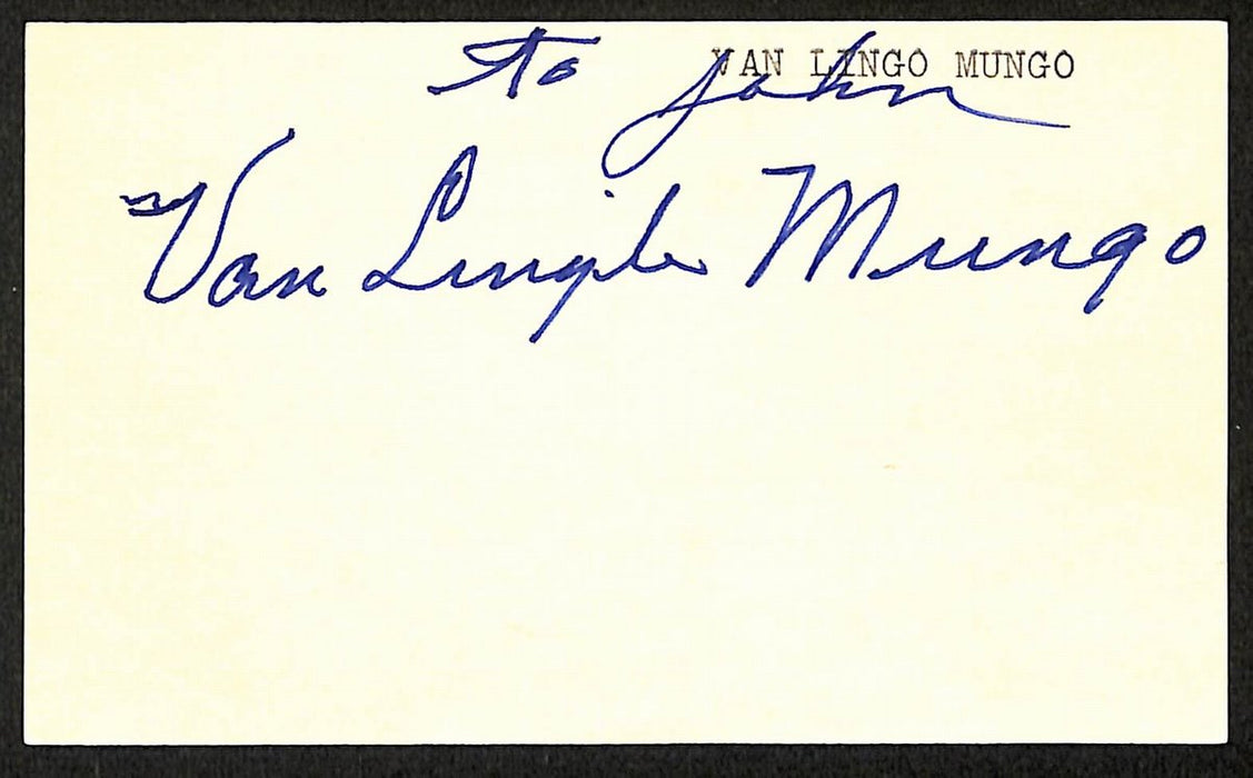 Van Lingo Brooklyn Dodgers d.1985 Signed/Autographed 3x5 Index Card 197628