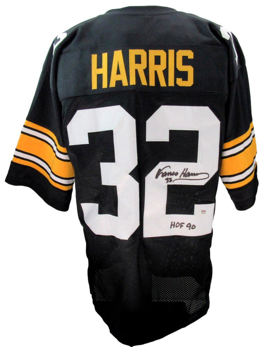 Franco Harris HOF Signed/Inscr Steelers Custom Football Jersey PSA/DNA 197430