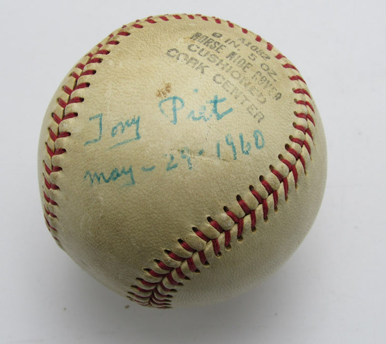Tony Piet Signed/Inscribed Baseball Chicago White Sox 196335
