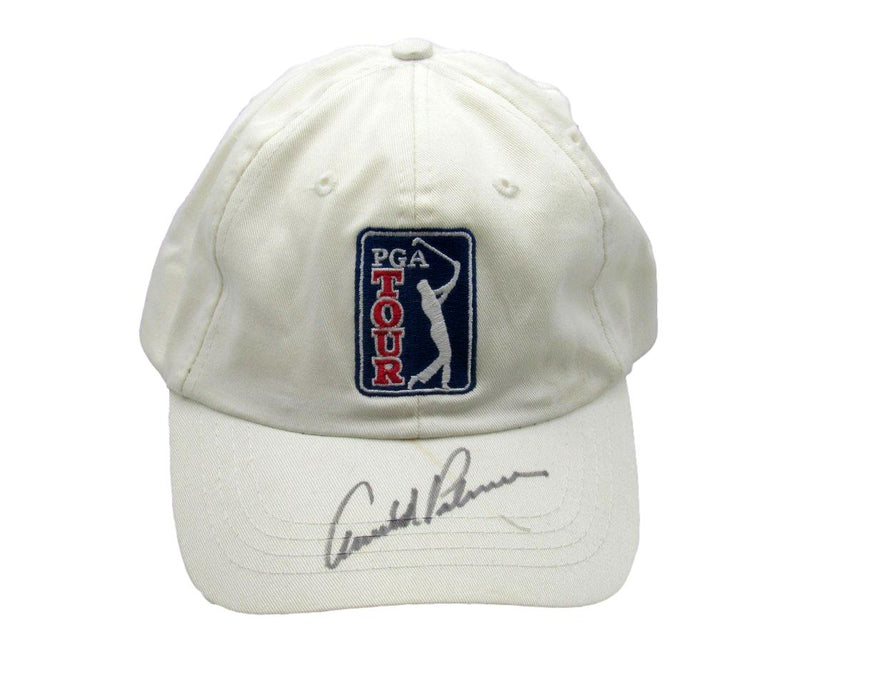 Arnold Palmer Signed/Autographed White PGA Tour Golf Hat JSA 198500
