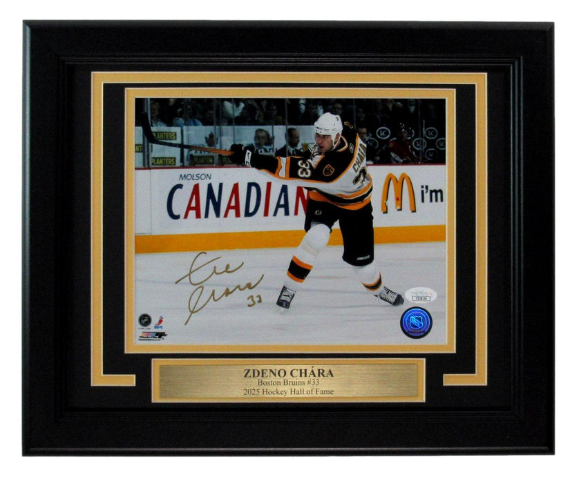 ZDeno Chara HOF Autographed/Signed 8x10 Photo Boston Bruins Framed JSA 198126
