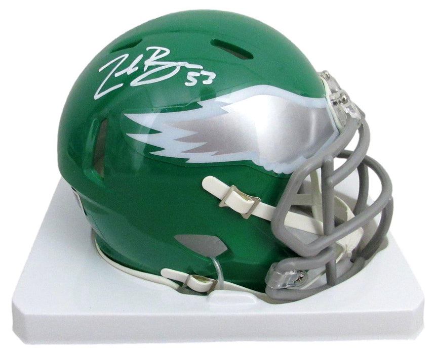 Zack Baun Signed/Autographed Kelly Green Speed Mini Helmet Eagles Beckett 198927