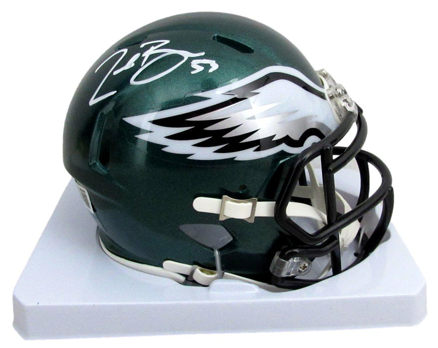 Zack Baun Signed/Autographed Green Mini Speed Helmet Eagles Beckett 198929