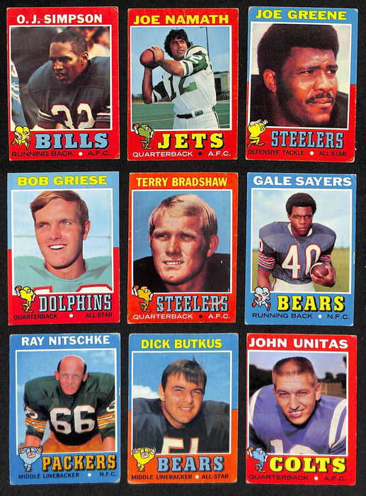 1971 Topps Football Card Complete Set (1-263) Bradshaw Greene Simpson 199523