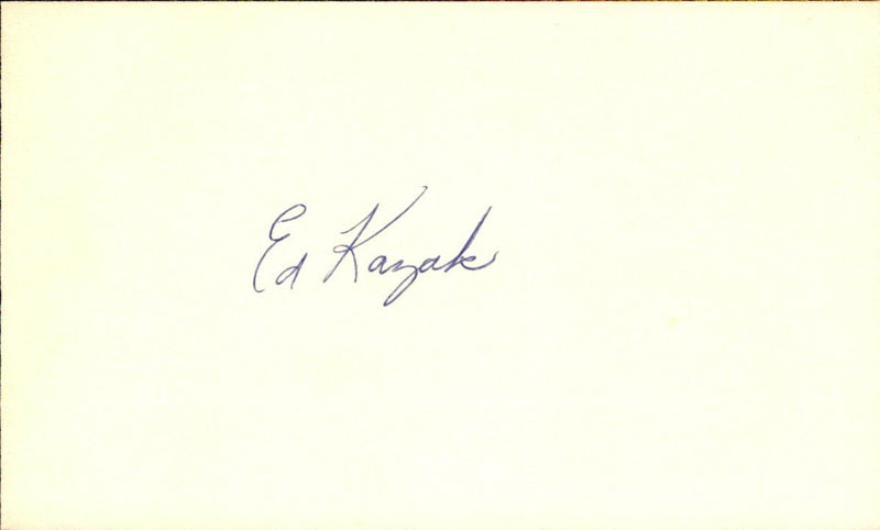 Ed Kazak Cardinals/Reds d.1999 Signed/Autographed 3x5 Index Card 162513