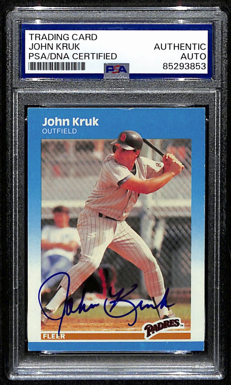 John Kruk Signed/Auto 1987 Fleer Card #420 San Diego Padres PSA/DNA 190663