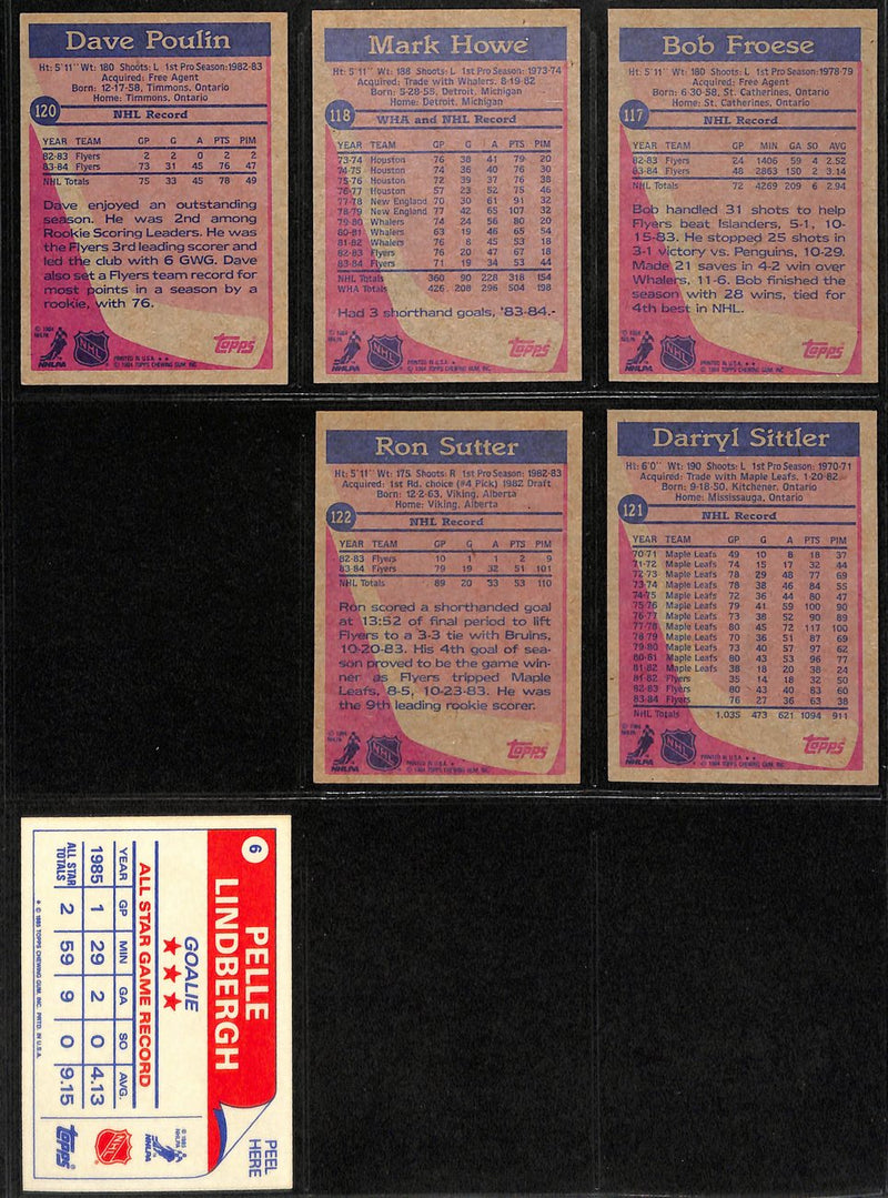 1984-85 Topps Hockey Philadelphia Flyers Team (5) Cards 189209