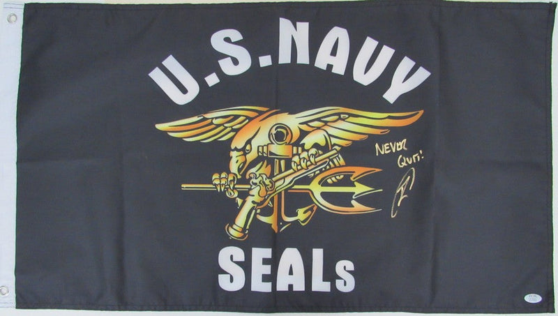 Robert O'Neill Signed/Inscribed  "U.S. Navy Seals" 18"x32.5" Flag PSA/DNA 186308