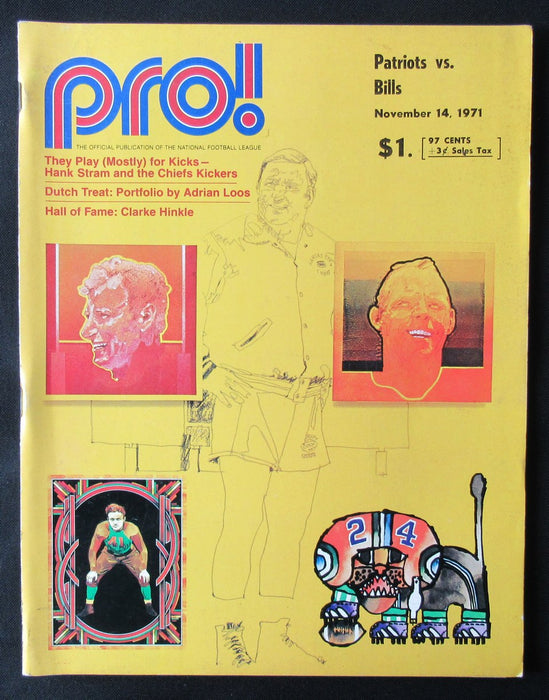 1971 New England Patriots vs. Buffalo Bills Football Game Program 176260