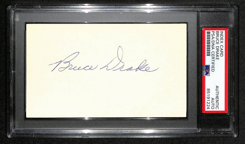 Bruce Drake HOF Signed/Auto 3x5 Index Card Oklahoma University PSA/DNA 188578