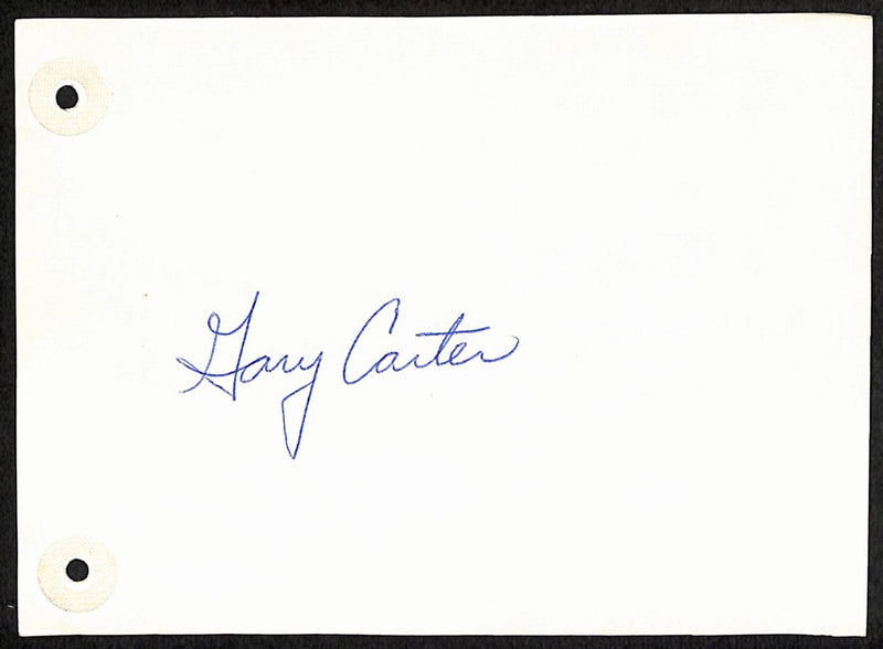 Gary Carter HOF Signed/Auto Vintage 4X6 Album Page Expos 191571