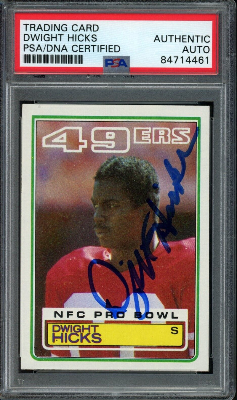 1983 TOPPS Dwight Hicks #167 Authentic Card Signed 49ers PSA/DNA 176694