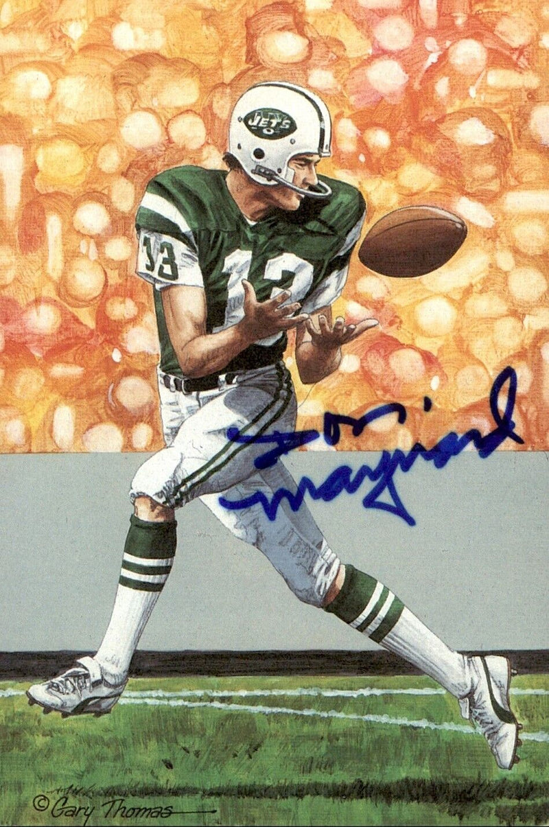 Don Maynard HOF Autographed Goal Line Art GLAC Postcard New York Jets JSA