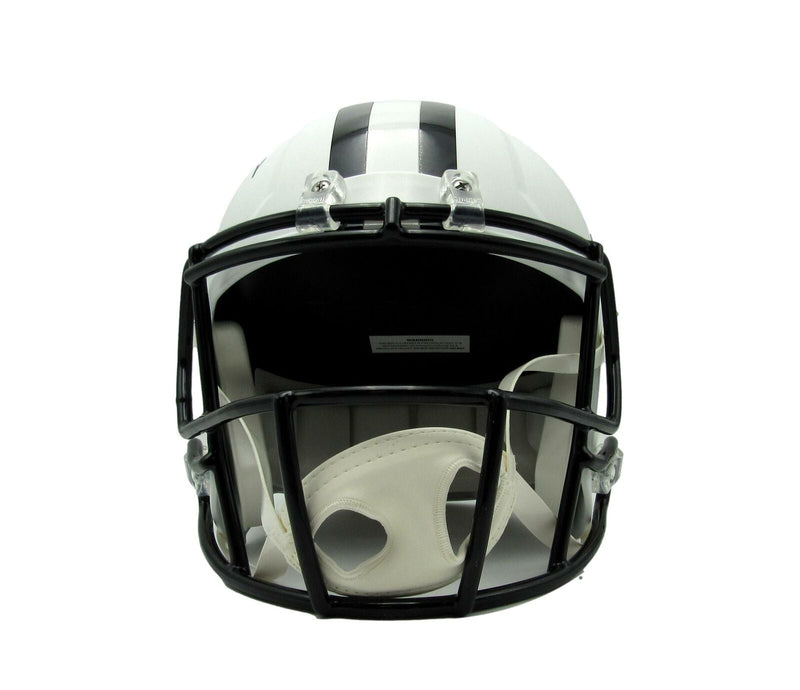 Marques Colston Signed Saints Full Size Rep Flat White Alternate Helmet JSA