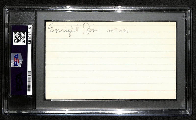 Jim Enright HOF Signed/Auto 3x5 Index Card Basketball Referee PSA/DNA 188584