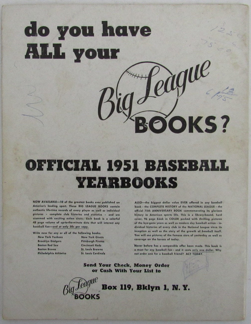 Vintage 1951 Cincinnati Reds Yearbook 175614