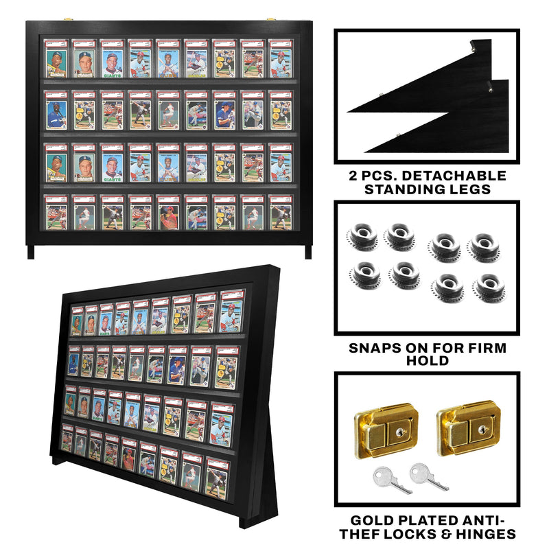 Graded Card Display Case Tabletop /w Standing Legs