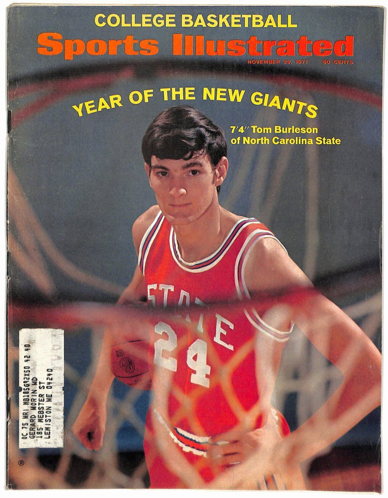 November 29, 1971 Tom Burleson NC State Sports Illustrated Cover 181650