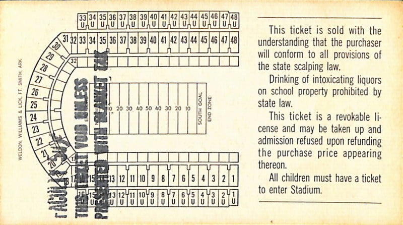 Texas Longhorns Football Ticket VS USC 9/17/1966 187578