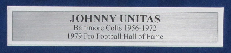 Johnny Unitas HOF Signed 3x5 Index Card w/ Photo Colts Framed PSA/DNA 191614