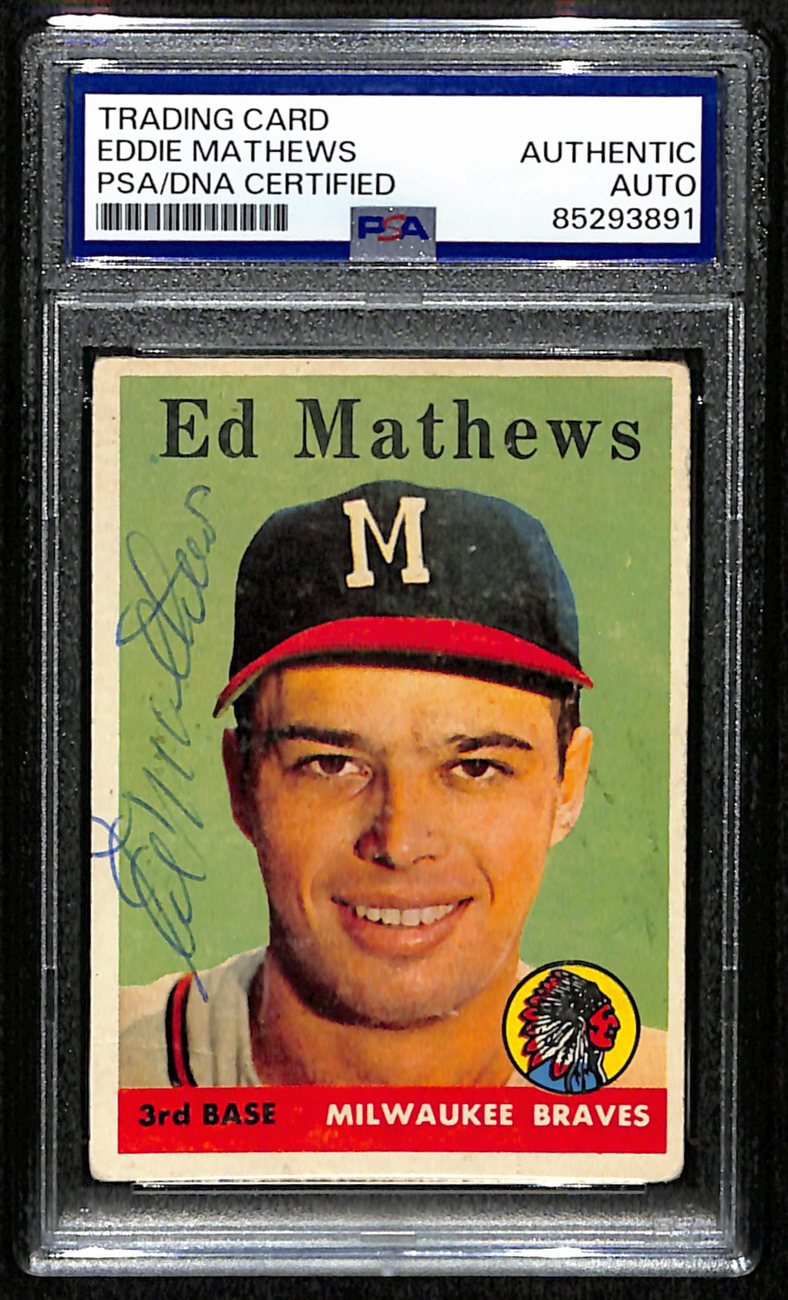 Ed Mathews HOF Signed/Autographed 1958 Topps Card #440 Braves PSA/DNA 190651